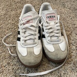 Adidas Samba White and Gray kids Shoes size 2.5